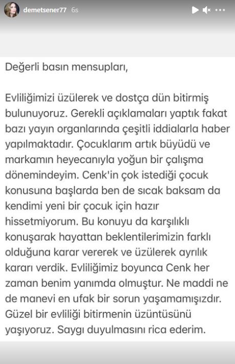 Demet Şener Sürpriz Boşanmanın Ardından İlk Kez Konuştu