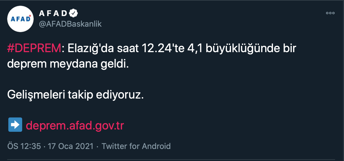 Son Dakika: Elazığ’da Deprem!