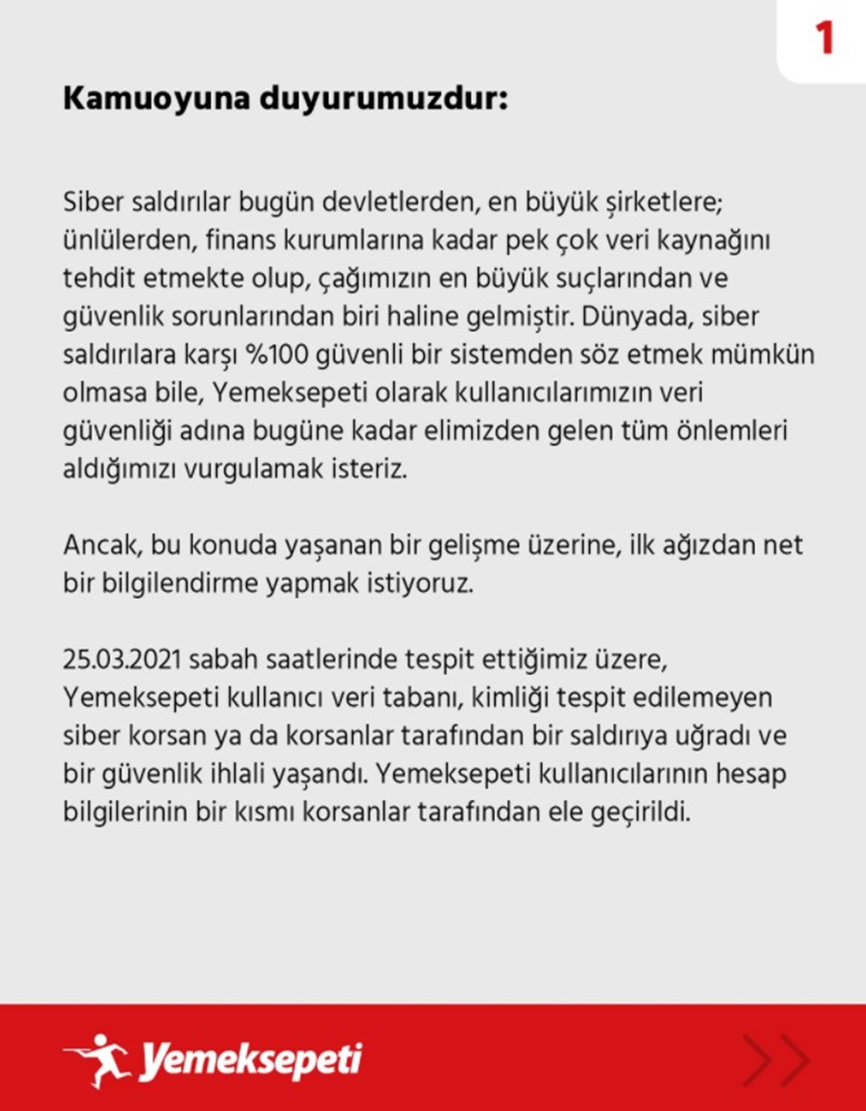 Siber Saldırıya Uğrayan Yemeksepeti'nin Kullanıcı Bilgileri Çalındı