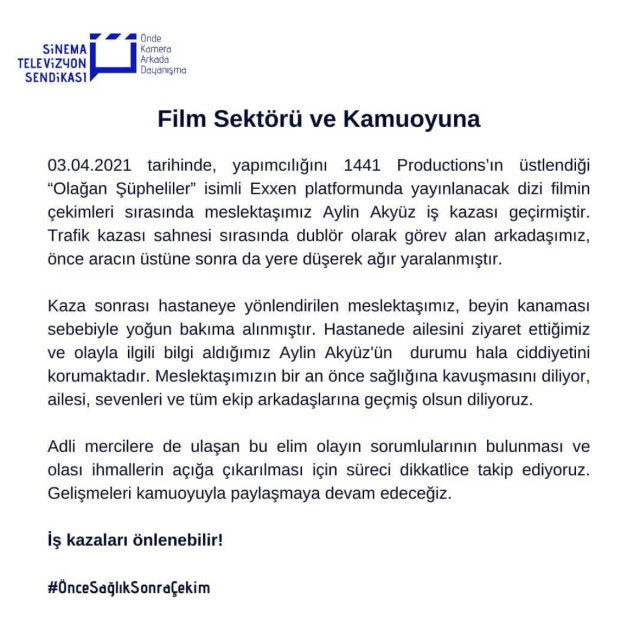 Olağan Şüpheliler Setinde Kaza! Dublör Beyin Kanaması Geçirdi