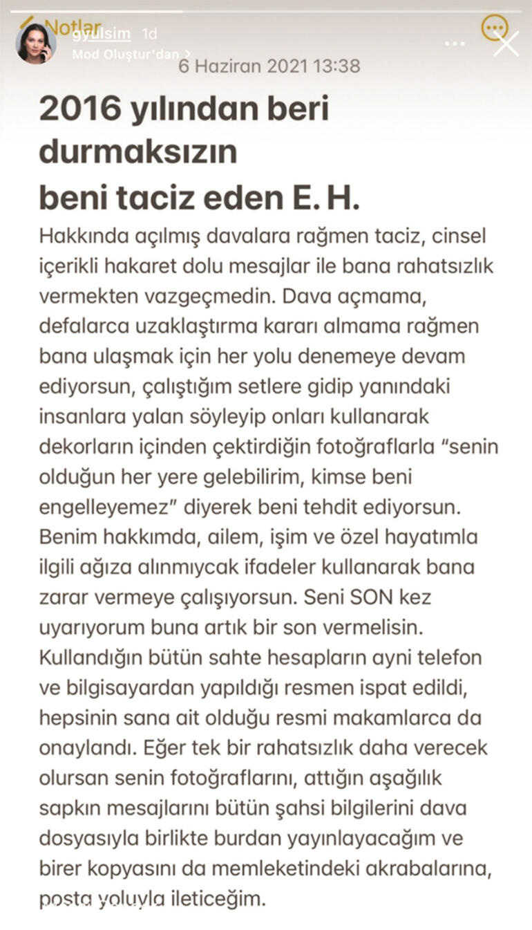 Oyuncu Gülsim İlhan Kendisini Taciz Eden Kişiye Seslendi