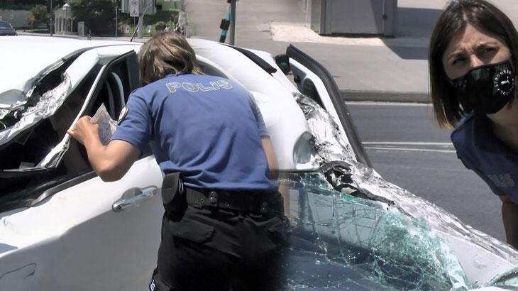 Kaza Yapan Sürücüye Polis Desteği