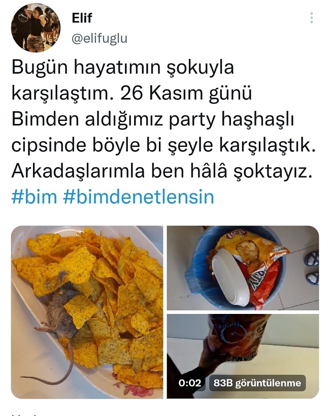 Cips Paketinden Ölü Fare Çıktı