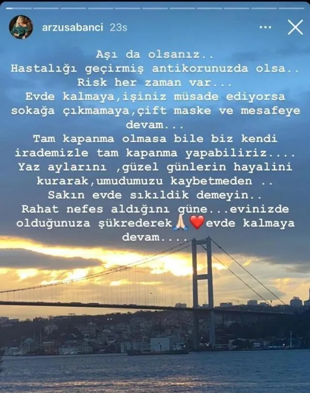 Evde Kal Çağrısı Yapan Arzu Sabancı Tepkilere Cevap Verdi!