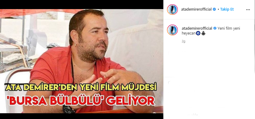 Ata Demirer’den Yeni Filmiyle İlgili Heyecanlandıran Paylaşım