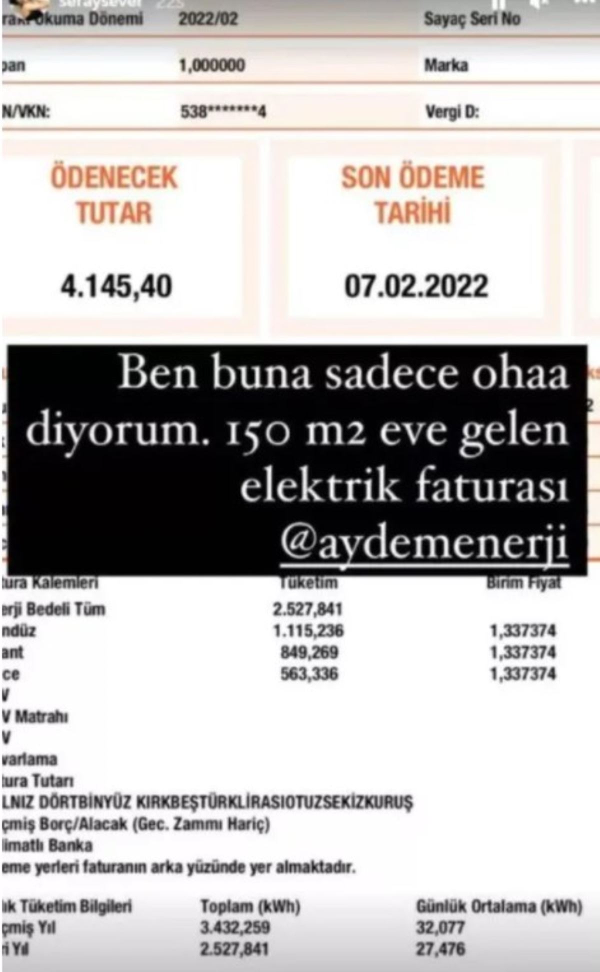 Seray Sever'den Elektrik Faturası İsyanı