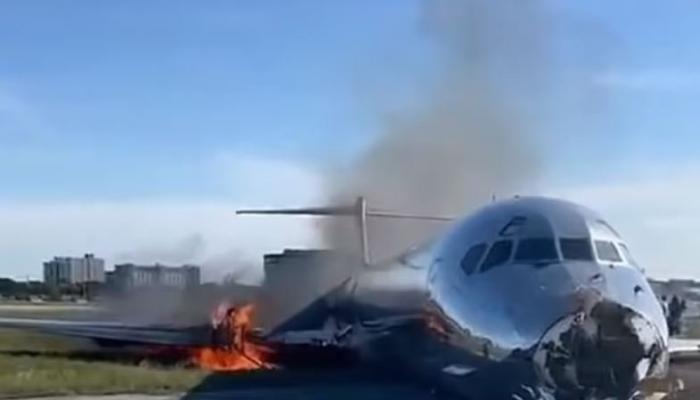 Dominik’te Korkutan Uçak Kazası; Alevler İçinde Gövde Üstü İniş Yaptı