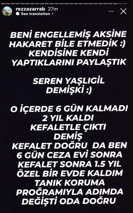 Reza Zarrab’dan Seren Serengil’e Gönderme