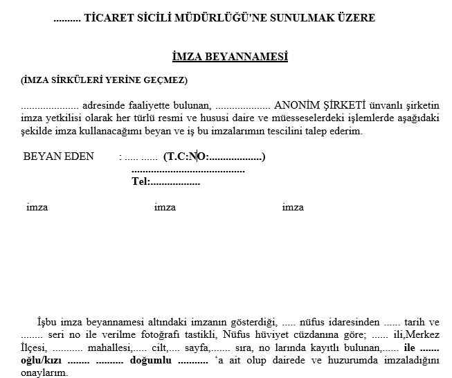 İmza Beyannamesi Nasıl Verilir?