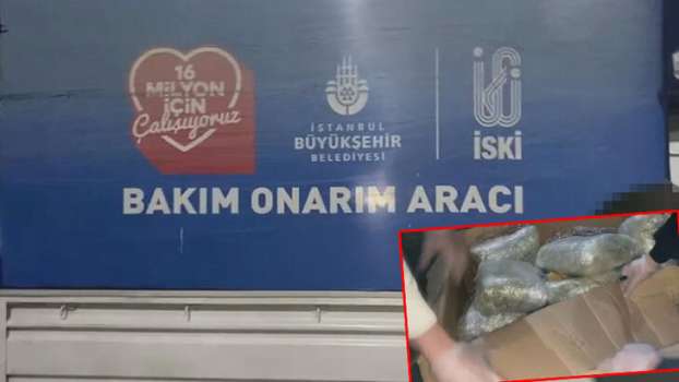 İBB ve İSKİ Logolu Kamyonette 112 Kilo Esrar Yakalandı