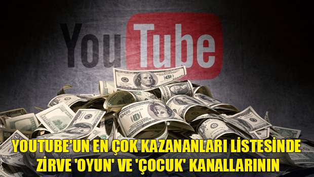 YouTube'un En Çok Kazananları Listesinde Zirve 'Oyun' Ve 'Çocuk' Kanallarının