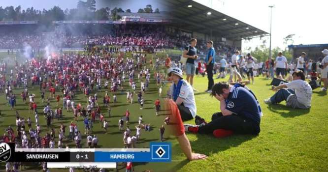 Hamburg Taraftarı Şampiyon Olduğunu Sanıp Sahaya Atladı