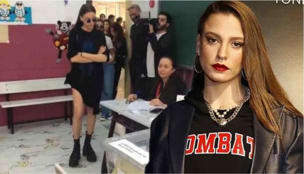 Serenay Sarıkaya Oy Kullanırken Giydiği Kombini Dikkat Çekti!
