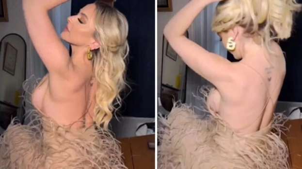 Şarkıcı Hadise İç Çamaşırsız Elbisesiyle Dan Etti