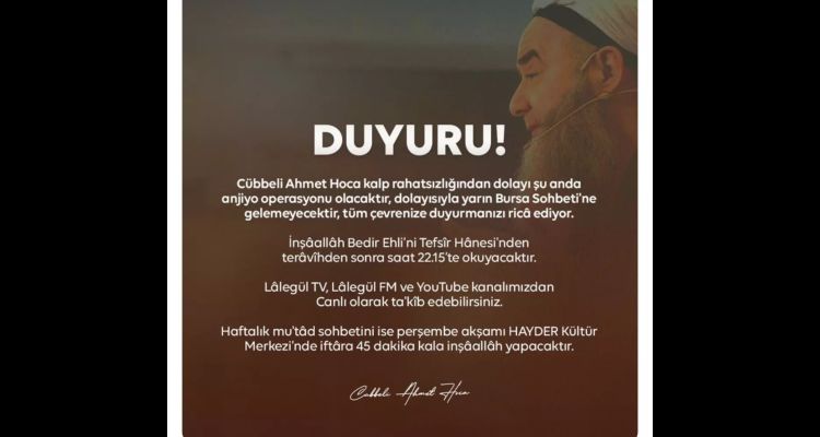 Son Dakika! Cübbeli Ahmet Kalp Krizi Geçirdi